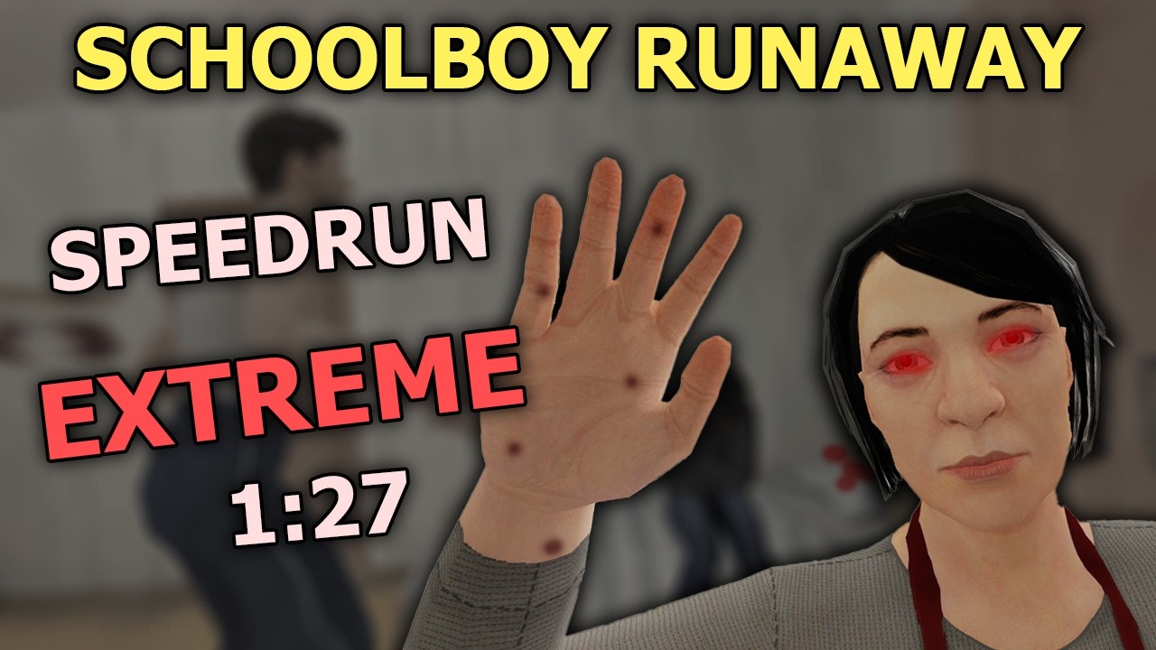 SchoolBoy Runaway SPEEDRUN EXTREME - (1:27) - Glitchless - Ending 3/8 - WR