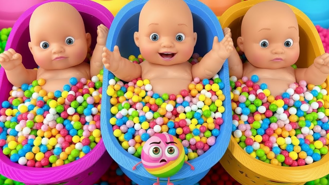 Full of 3 Rainbow BathTubs Candy with M&M's & Magic Slime Cutting Video