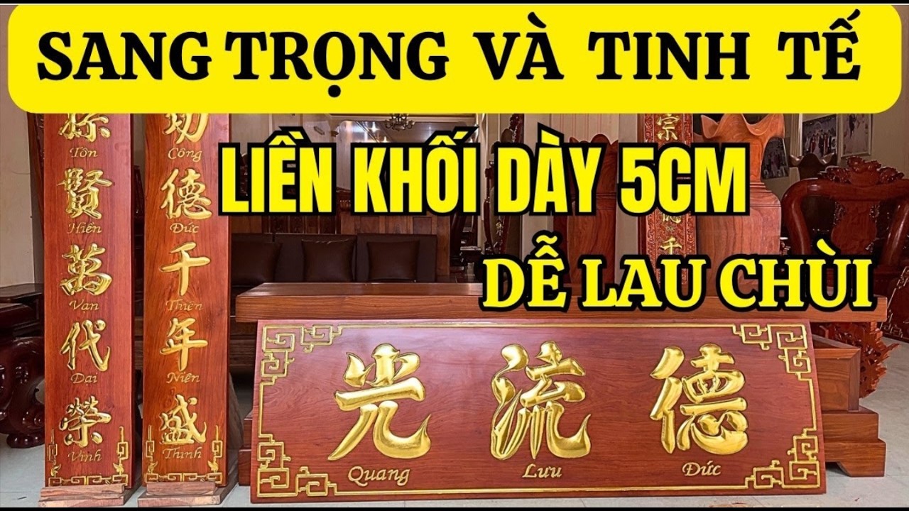 Hoành Phi Câu Đối Thờ Gia Tiên Mẫu Liền Khối - Hoành Phi Câu Đối Đơn Giản Dễ Lau Chùi
