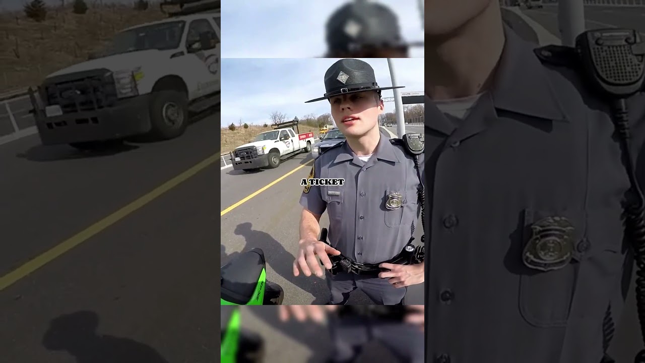 Motorcyclist meets the same police officer after 2 years. #shorts #police #motorcyclist