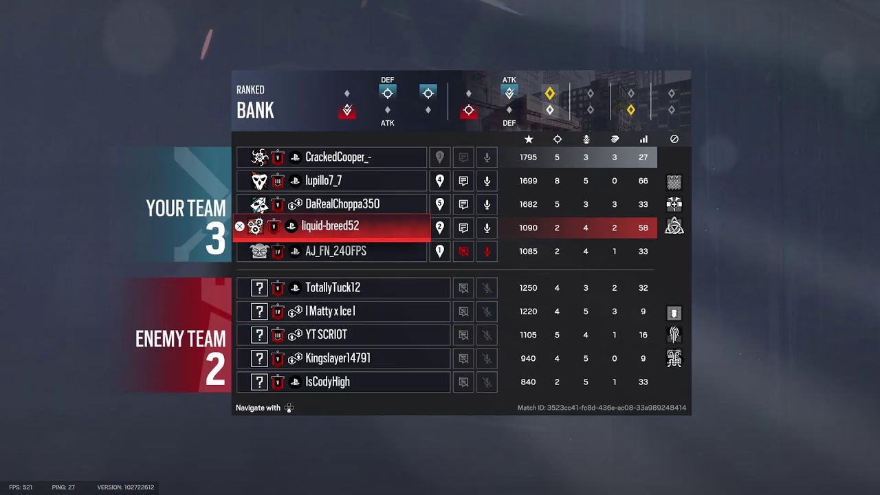 Ranked Siege