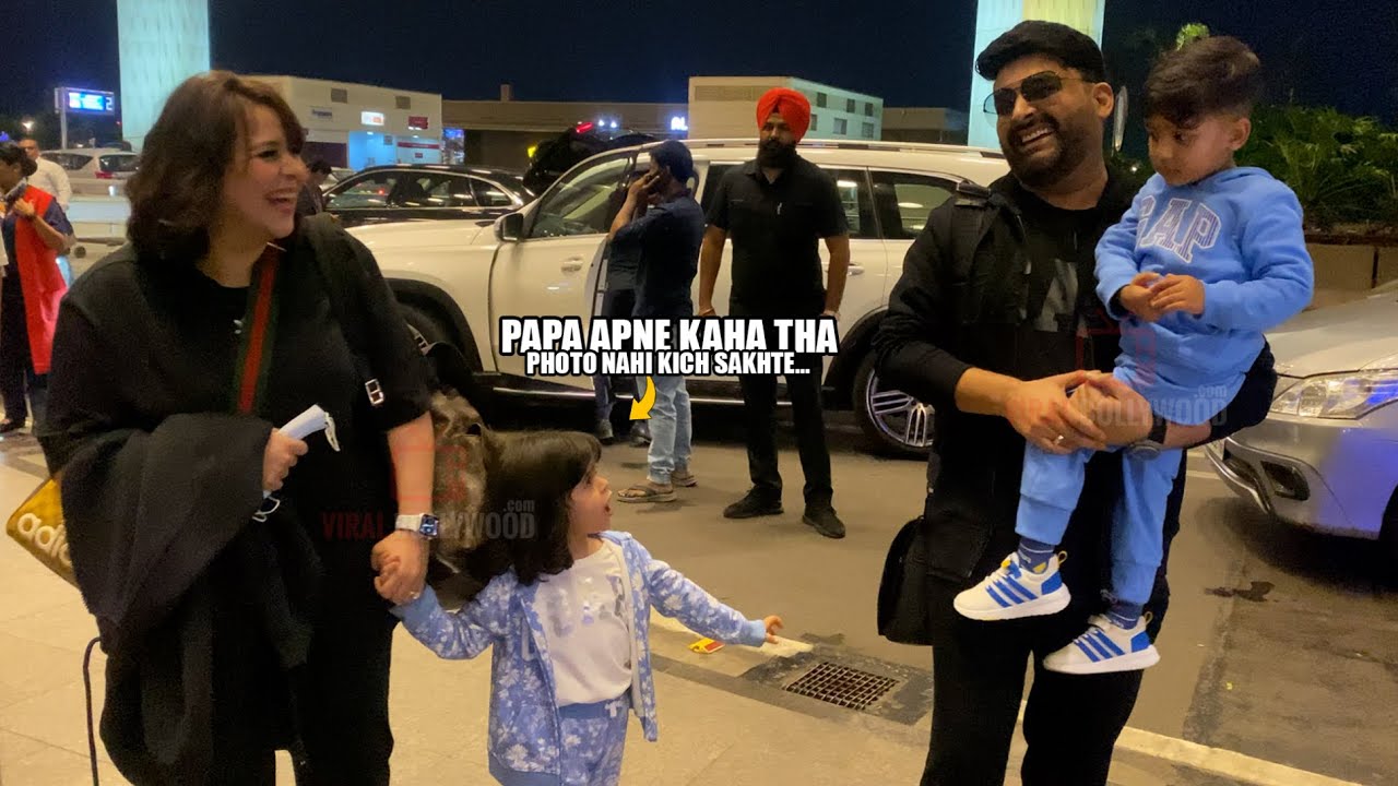 Kapil Sharma with wife Ginni Chatrath and their Two Cutest Kids Anayra and Trishaan