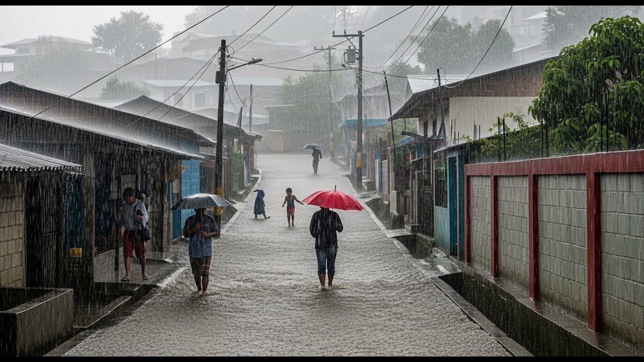 Dangerous Night Storm in Indonesia 🌩️ Heavy Rain & Rolling Thunder Sounds
