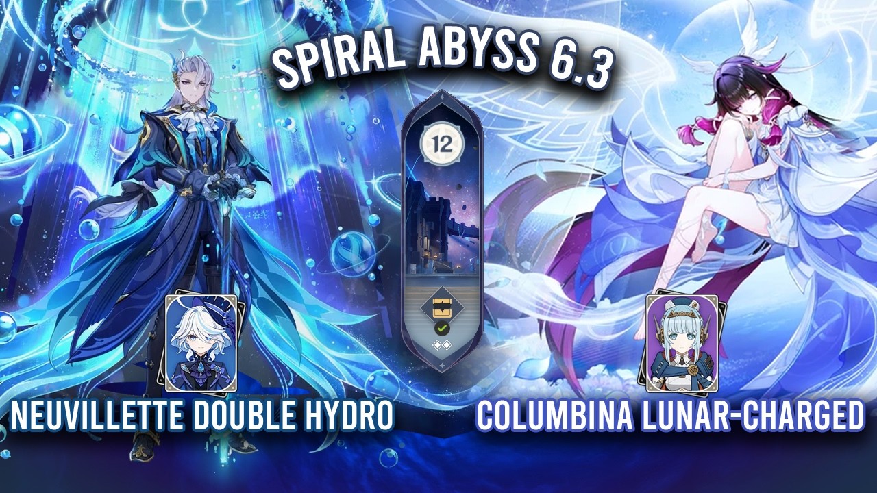 Spiral Abyss 6.3 - C1 Neuvillette Double Hydro & C0 Columbina Lunar-Charged | Genshin Impact