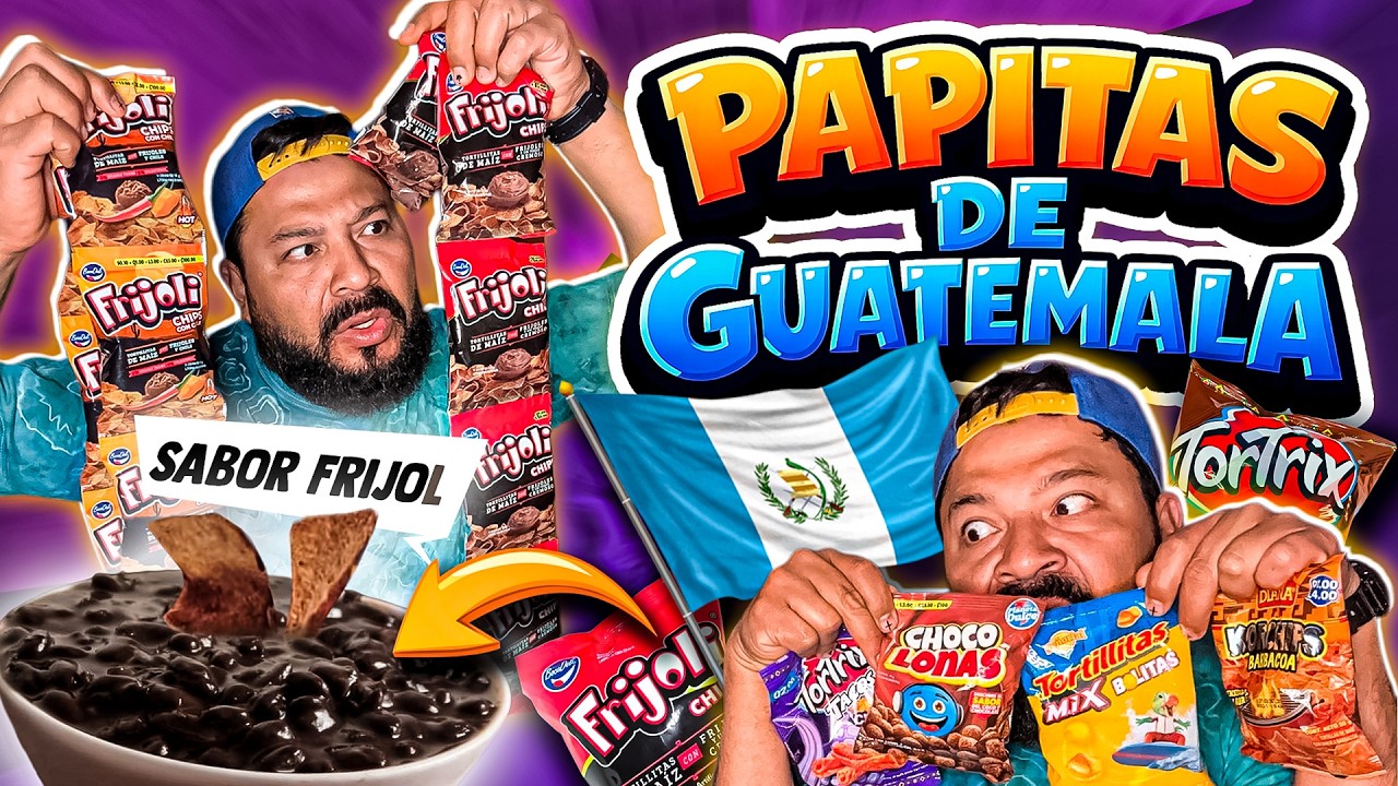 🔥PROBANDO FRITURAS DE GUATEMALA | snacks chapines SABOR FRIJOL Y TACOS | Falcony