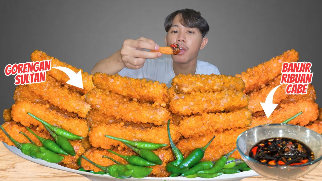 MUKBANG GORENGAN SULTAN!! PAKE CABE RAWIT TERPEDAS DI INDONESIA!