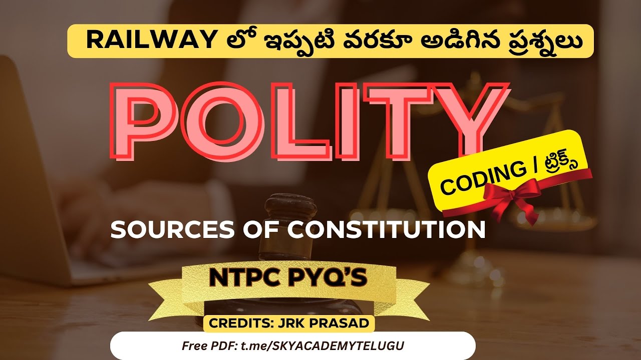 PYQs Sources of Constitution NTPC Polity Previous Year Questions | NTPC PYQs | Railway PYQs