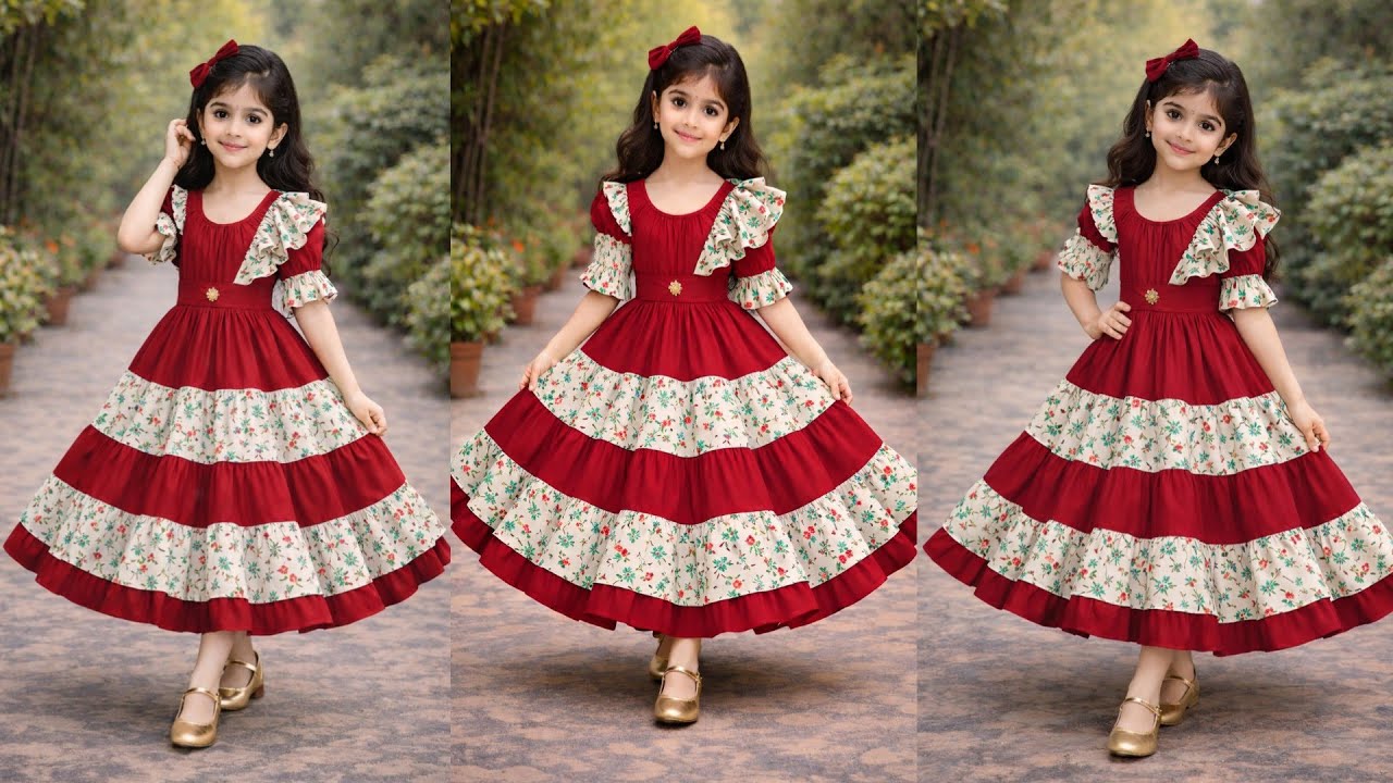 নতুন ডিজাইনের ঈদের জামা ✂️ সহজে বানানোর নিয়ম   😍 baby frock design Cutting And Stitching 