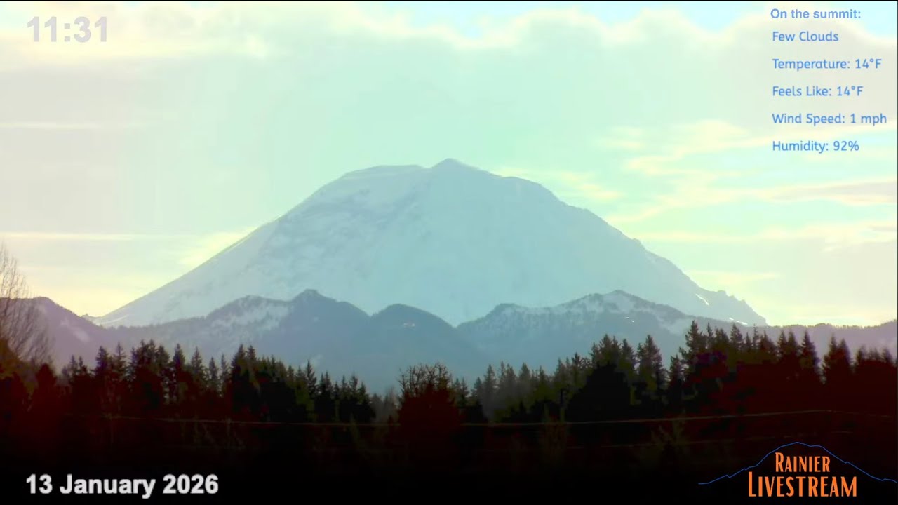 🌄 Mount Rainier Special All Day Livestream Broadcast - Is the Mountain Out?