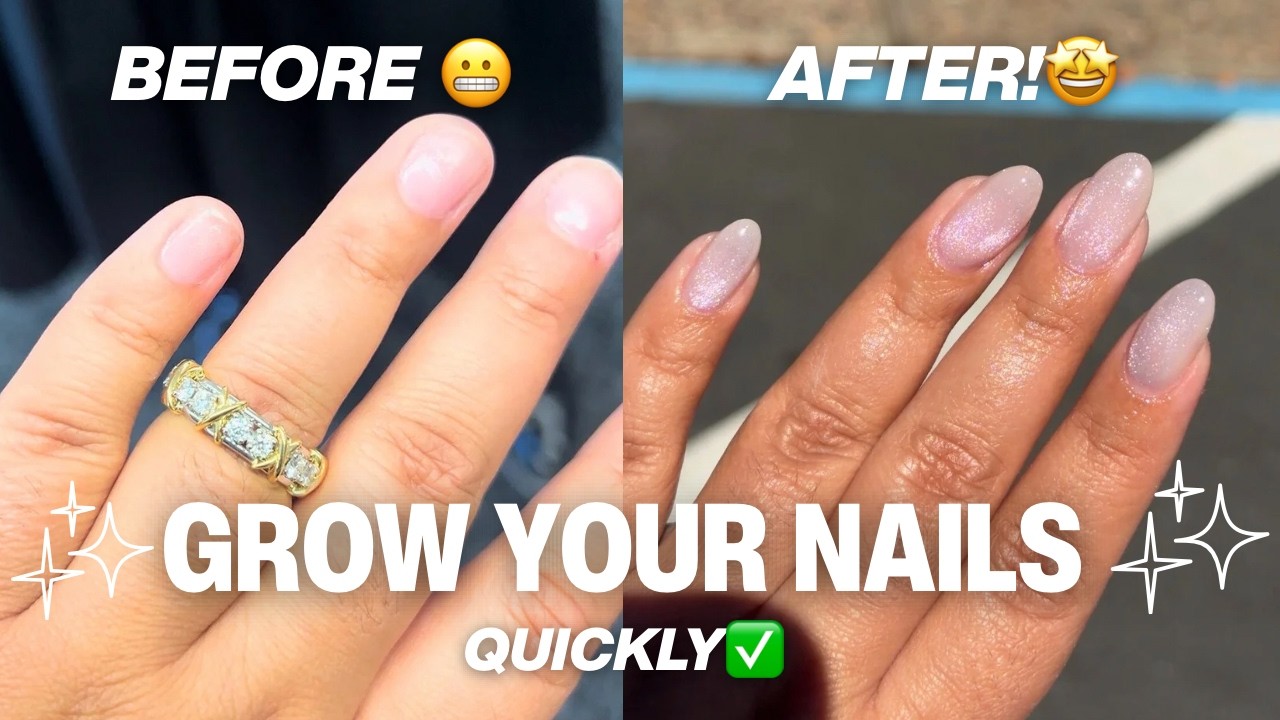 HOW I GREW MY NATURAL NAILS LONG AND STRONG 💅🏽✨ Growth Journey & Nail Tips 💖