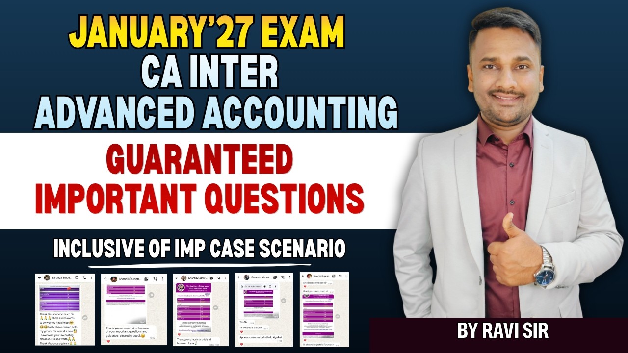 Jan'27 Adv Accounts CA Inter 🎯Top Important Questions for Guaranteed 60+ Marks