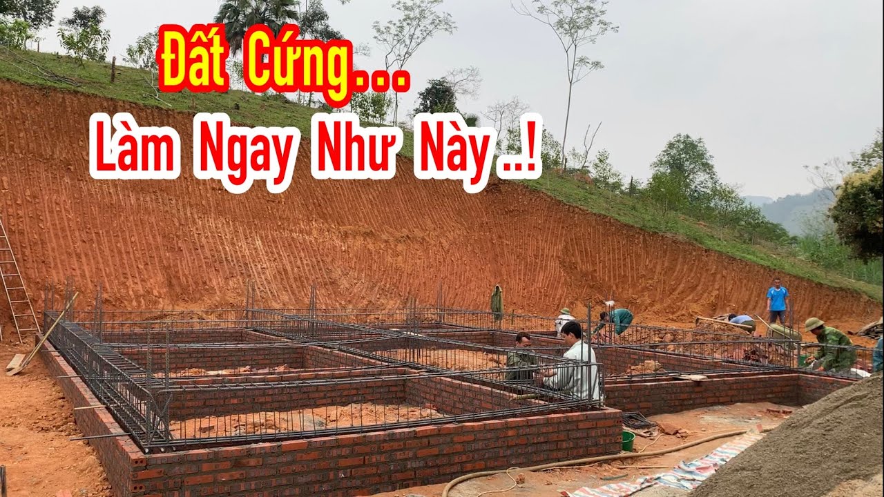 Dầm móng chống nứt gãy. Mẫu nhà mái thái 3 phòng ngủ dt140m2.Anti-cracking iron and steel foundation