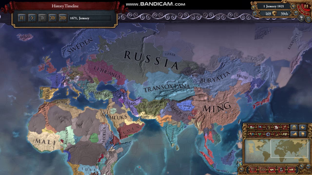 EU4 1444-1821 Transoxiana Timelapse