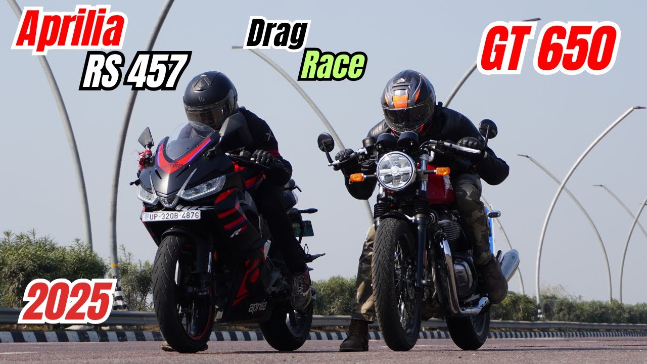 Aprilia RS457 vs Continental GT 650 Drag Race