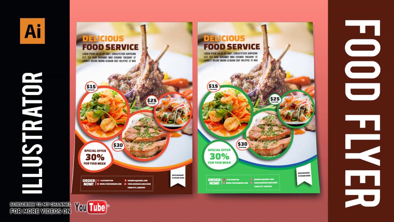 How To Design A Flyer Illustrator Tutorial ( Food Flyer)