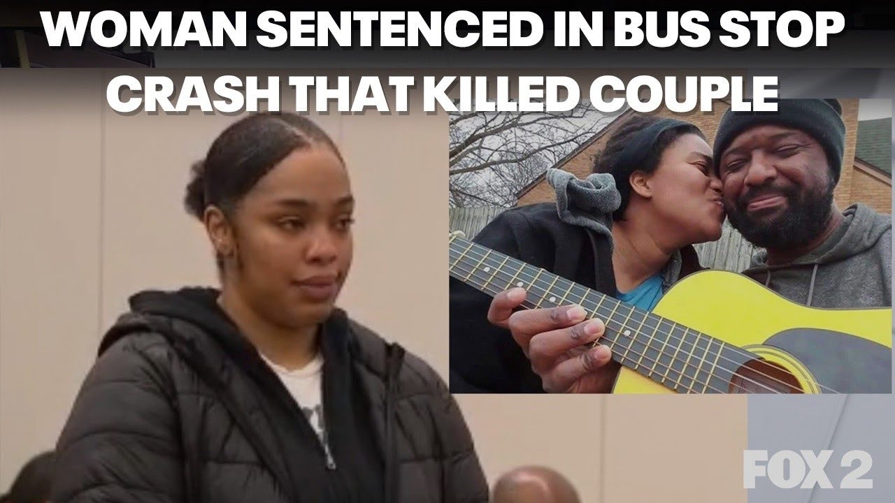 Woman sentenced for bus stop crash that killed married couple