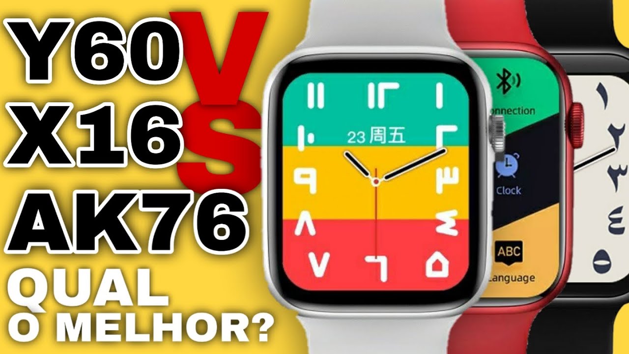 🤔COMPARATIVO IWO Y60 vs X16 vs AK76 Qual o Melhor Smartwatch Gamer? Quais as Diferen&ccedil;as? PTBR