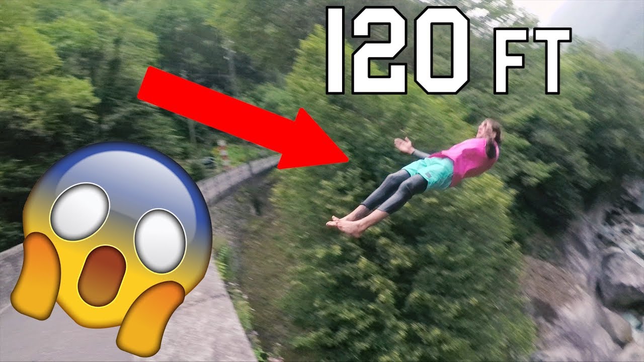 О боже! Огромный прыжок со скалы! (36,6 м)