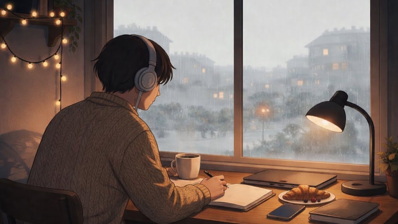 Afternoon Rain Lofi 🌧️ Cozy Winter Beats to Study / Relax 🥐 The boy at the window Playlist
