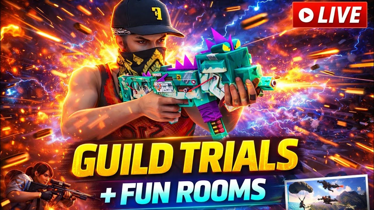TELUGU GUILD TRAILS LIVE || FUN ROOMS + REACTIONS!! 1vs1, 1vs2, 1vs3, 1vs4, 6vs6 #fflive