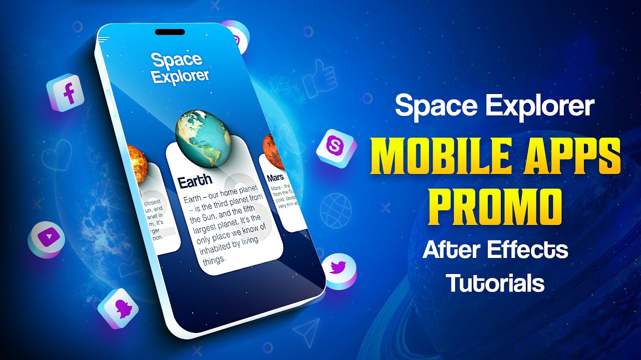 Adobe After Effects UI Animation & Mobile App Promo Video Tutorial | Motion Graphics tutorials
