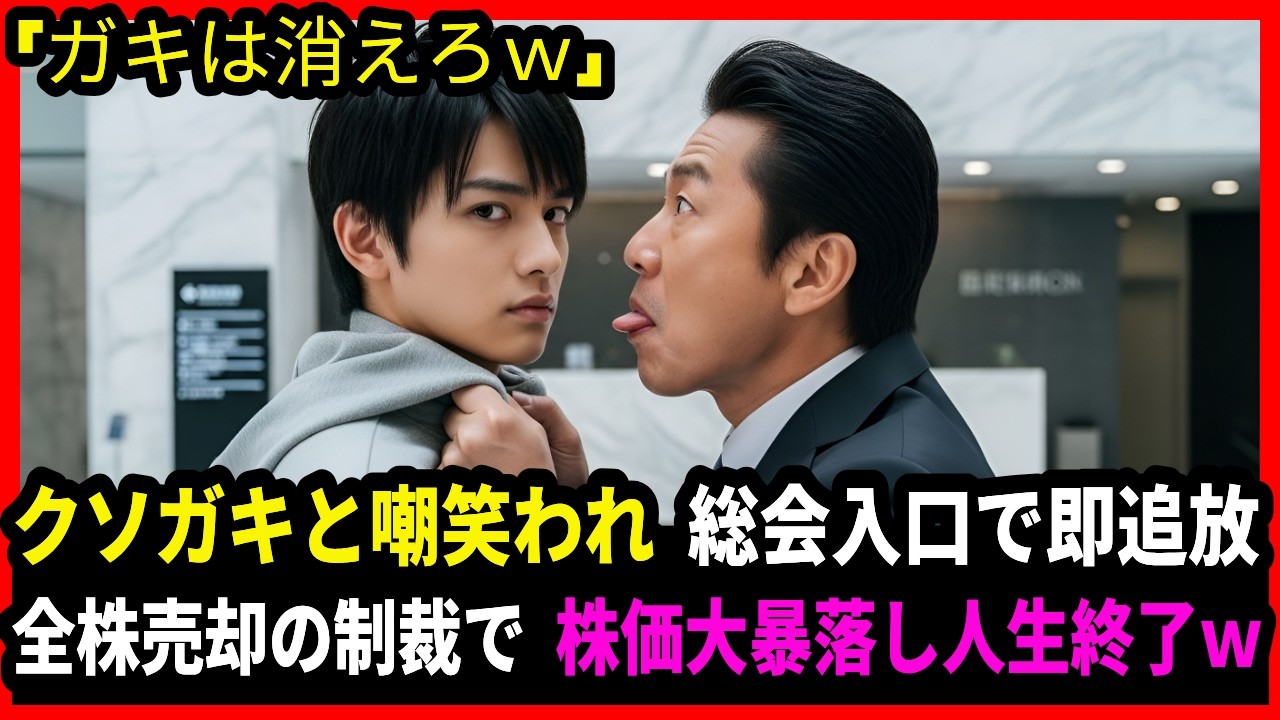 「クソガキが大株主？じゃあ売ってみろ」ジャージ姿で総会に来た私を追い出した役員、直後に全株売却され3000億が消し飛び絶望する羽目に【感動する話】【朗読】