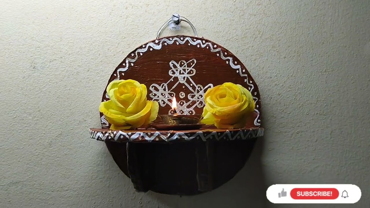 Vintage Style Diya stand/Traditional vilaku Maadam/Simple Easy Diy with waste Cardboard #diy #craft