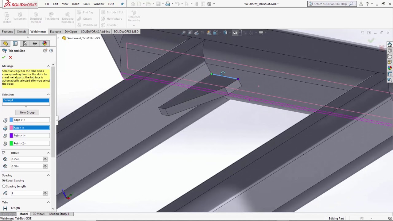 SOLIDWORKS - Tab and Slot Feature for Sheet Metal and Weldments