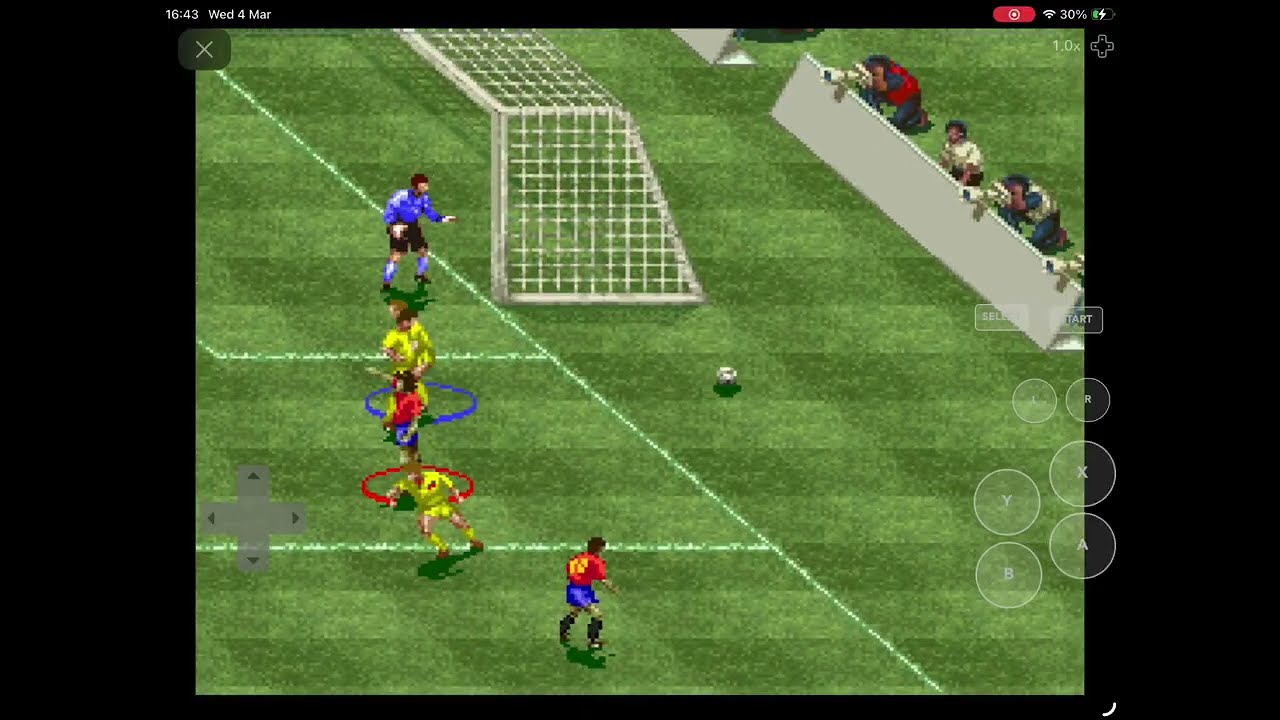 International Super Star Soccer 1994 NES Romania vs Spain, No foul rules