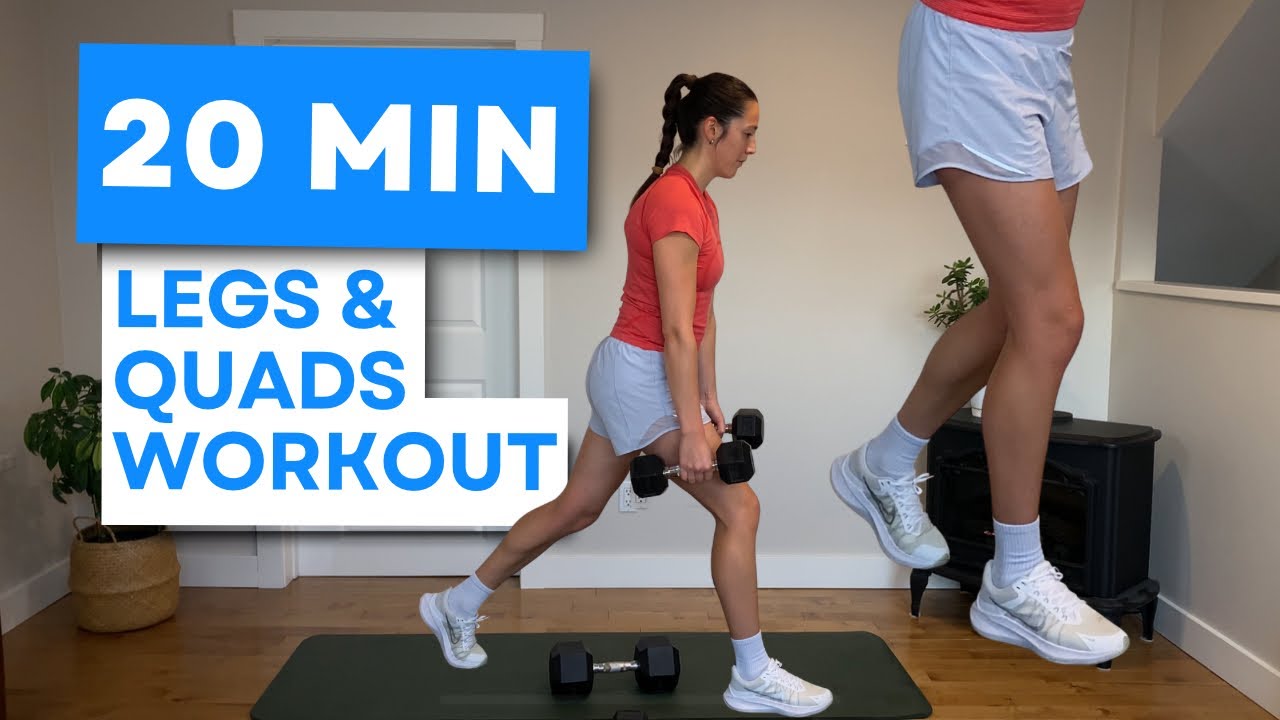 20 Min LEG Workout with QUAD Focus | AT HOME with Dumbbells | Strength Training