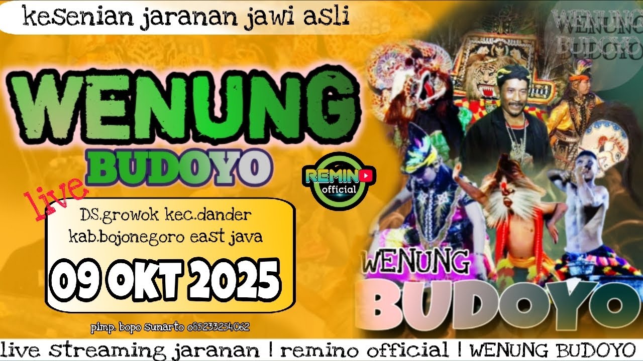 live jaranan WENUNG BUDOYO growok dander BOJONEGORO 09 okt 2025