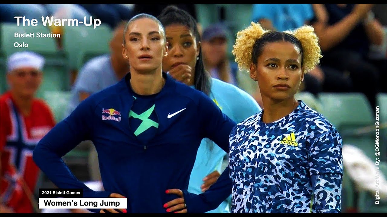 The Warm-Up (Women's Long Jump). Bislett Games, Oslo, Norway, July 1st, 2021.