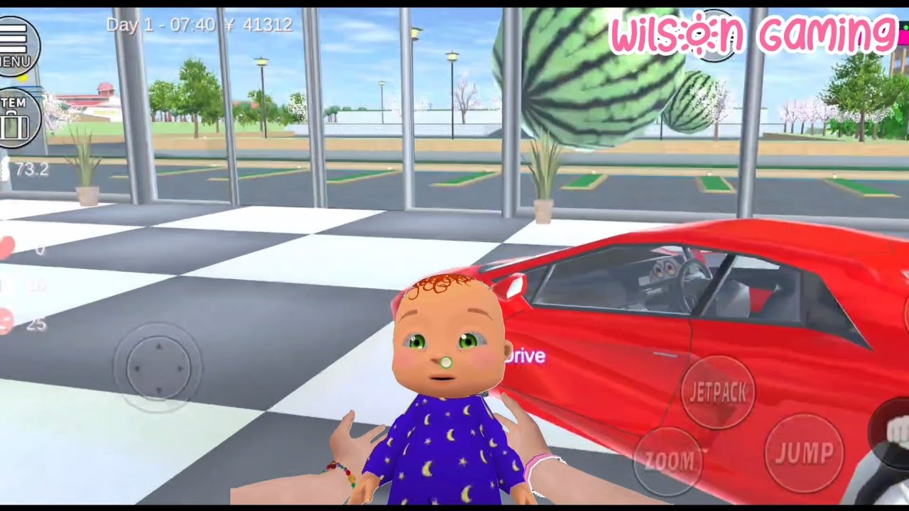 Bayi Sultan Upin Beli Mobil Lamborghini Baru | Sakura School Simulator | Wilson Gaming