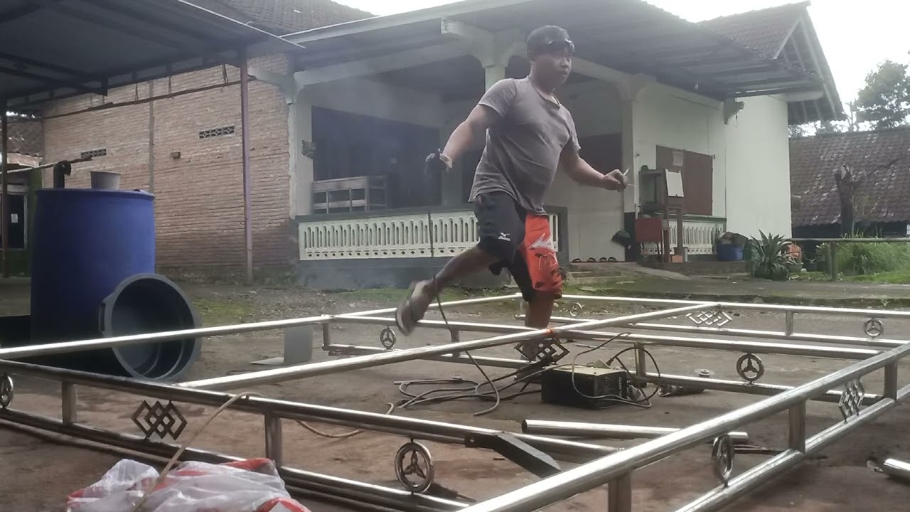 Begini cara membuat kanopi minimalis bahan pipa stainless