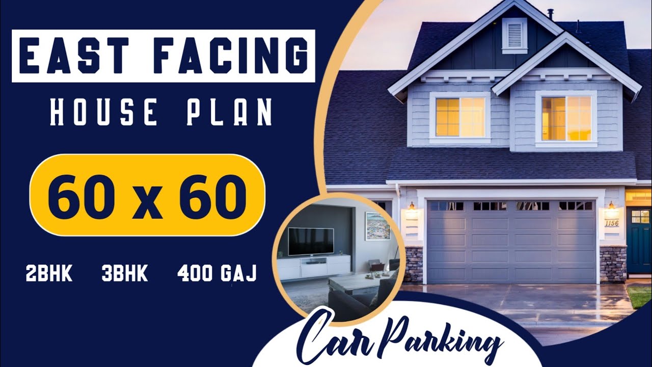 East Facing House Plan 60x60 | 60x60 house plans East facing | 60*60 East facing house plans | 2BHK