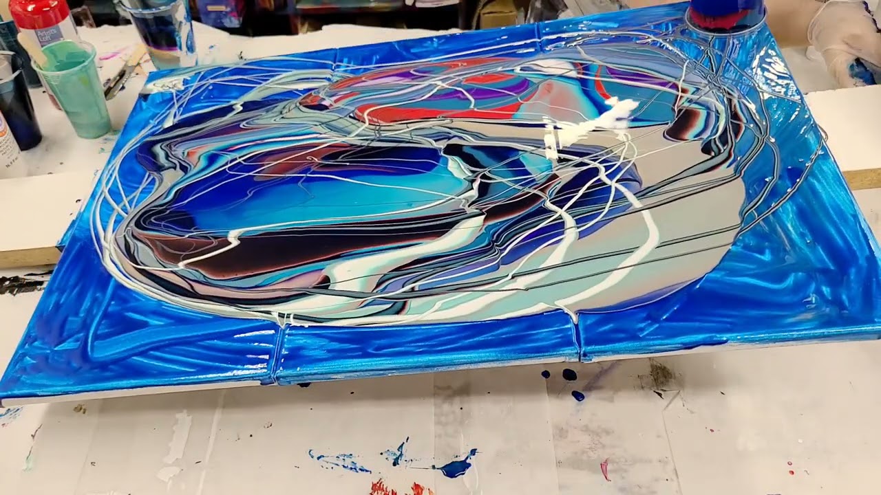 Crazy LARGE triptych infinity pour!