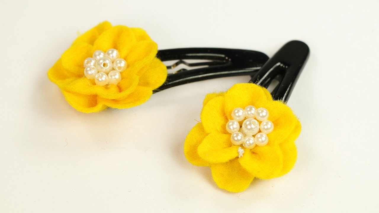 DIY Crafts for Girls - Felt Flower Hair Clip Step by Step Tutorial