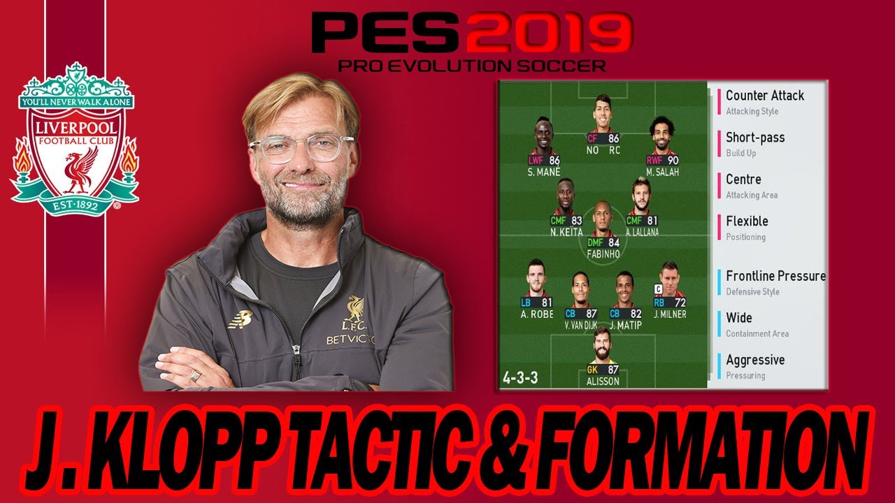 PES 2019 LIVERPOOL JUERGEN KLOPP TACTIC & FORMATION