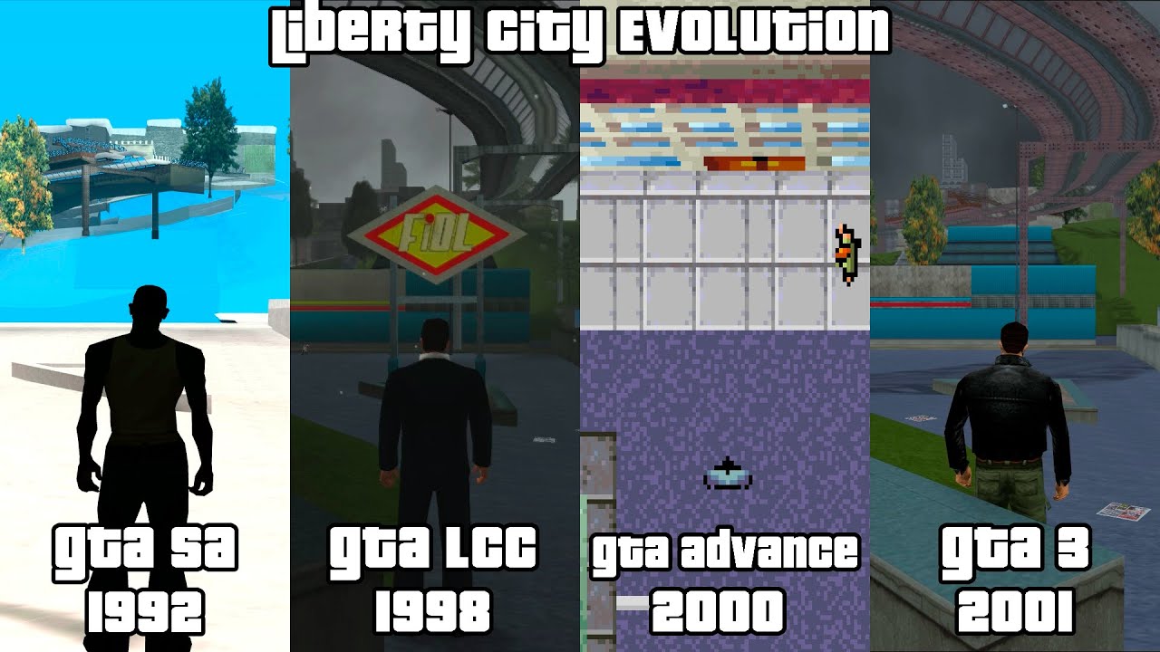 GTA 3 против GTA Liberty City Stories - Сравнение локаций. Остров Portland ( + GTA SA и GTA Advance)