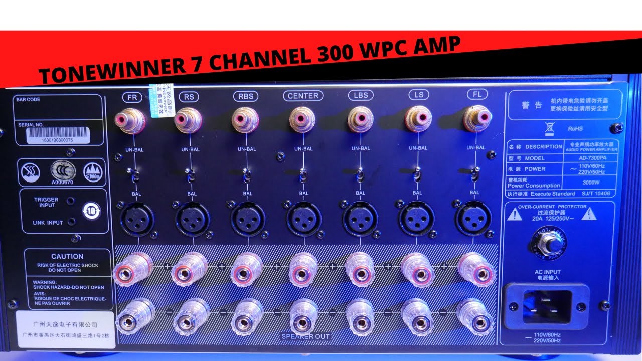 7 CHANNEL AMPLIFIER 300 WATTS PER CHANNEL $1259? - Tonewinner AD-7300PA Review & Demo