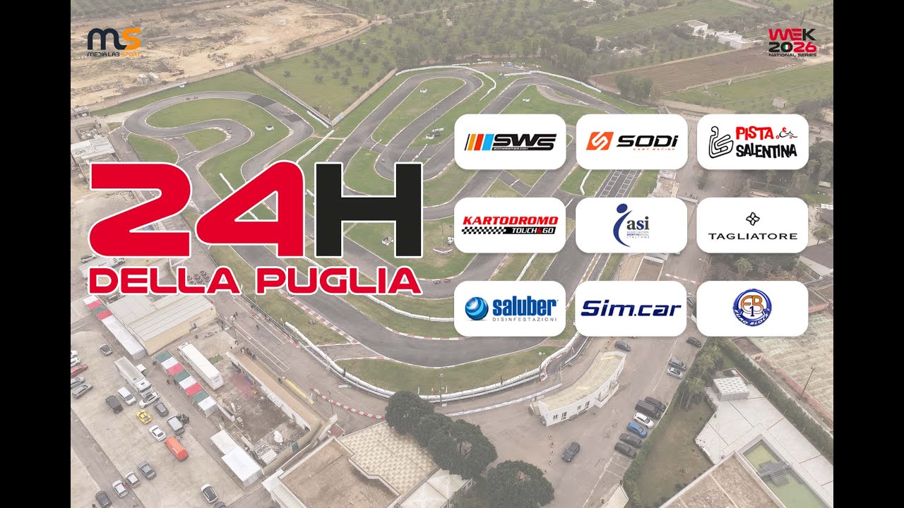 Live Streaming 24h della Puglia | WEK National Series 2026 | domenica 4 gennaio ore 12:30