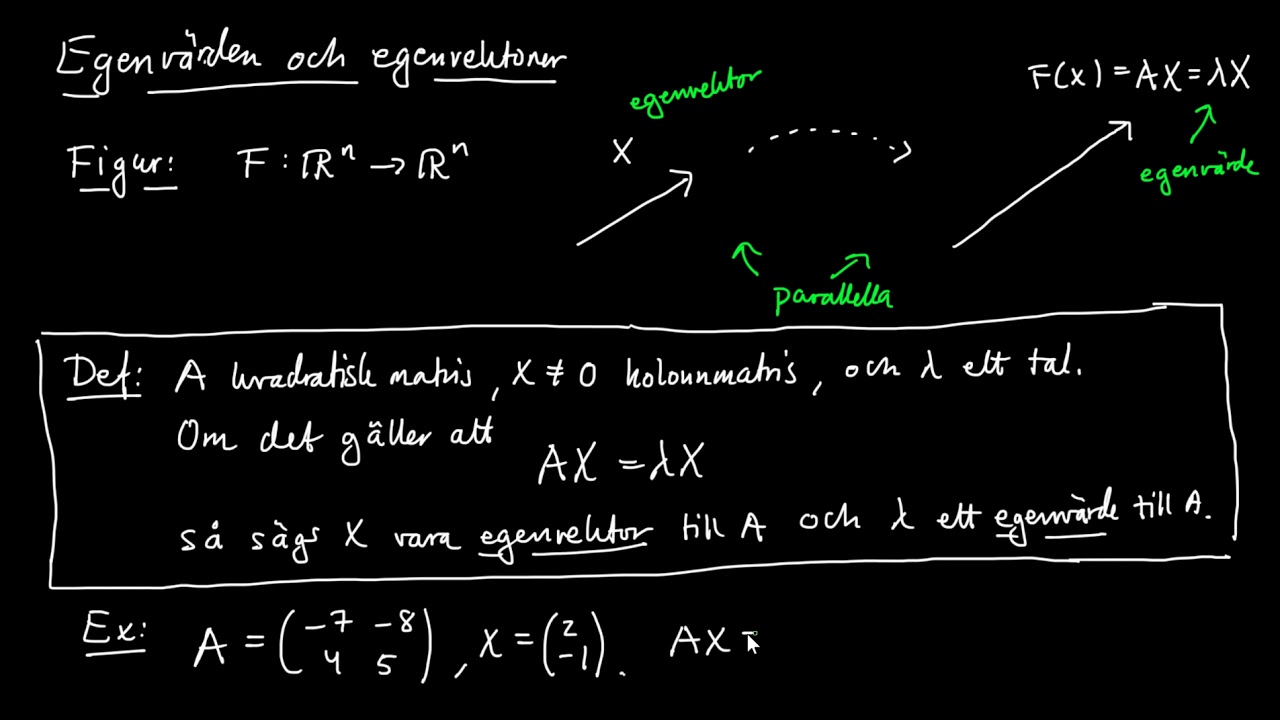 Egenvektorer del 1 - introduktion till egenvektorer