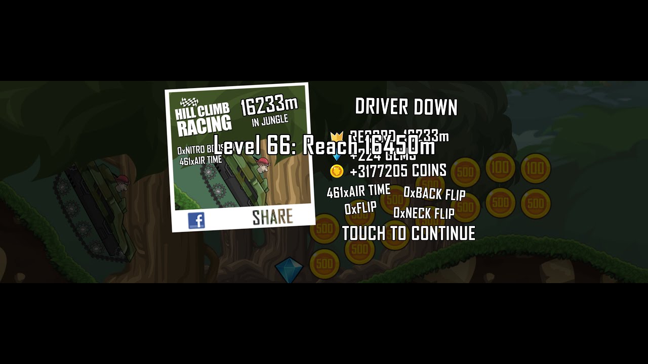 (WR) Hill Climb Racing Tank + Jungle 16233m (full run)