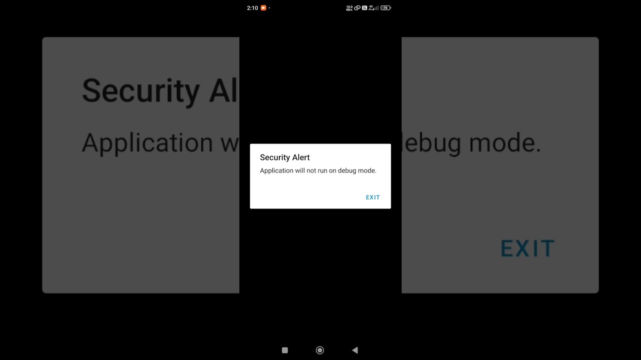 JK bank mpay delight security alert Application will not run in debug mode SOLVED