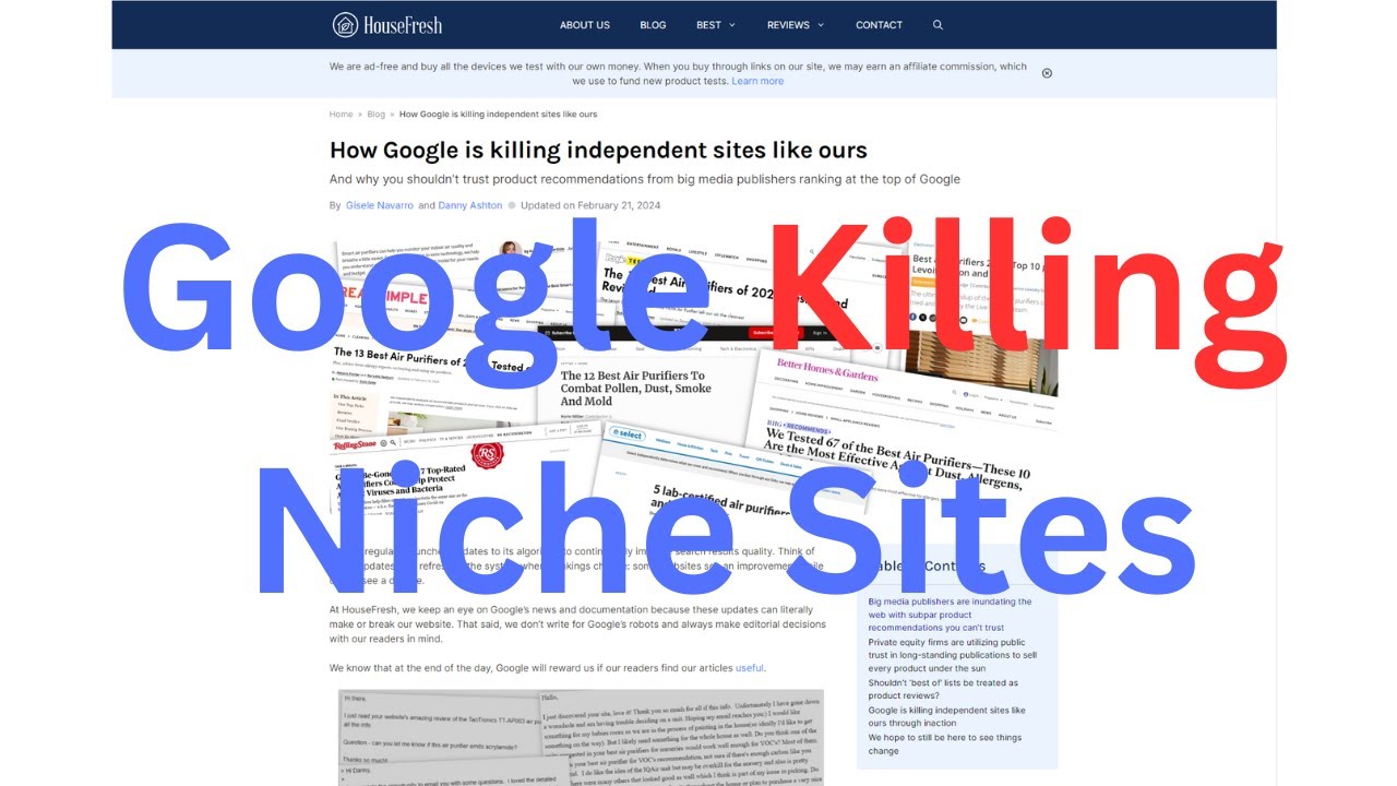 Response to HouseFresh Viral Post: How Google is Killing Independent Sites