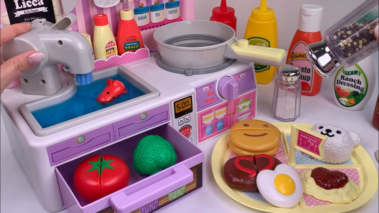 [🐰toy asmr🐰] Cooking with Toys! Kitchen Playset ASMR Satisfying with Unboxing No Talking Review Toys