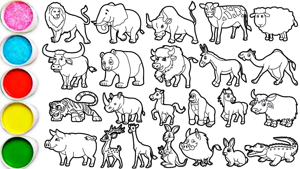 Draw Amazing Animals in 45 Minutes - Lion, Elephant, Bull, Cow, Sheep, Buffalo, Panda Bison & others