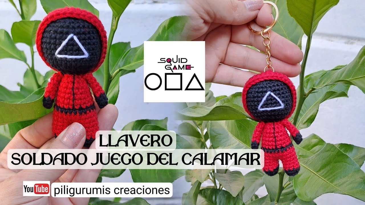 llavero el juego del calamar - soldado amigurumi