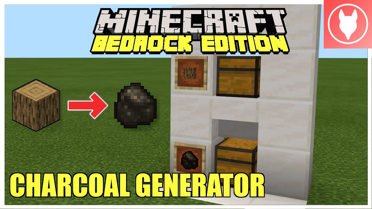 Minecraft Bedrock - 1.16 EASY CHARCOAL GENERATOR TUTORIAL (Xbox/PS4/MCPE/Windows 10/Switch)