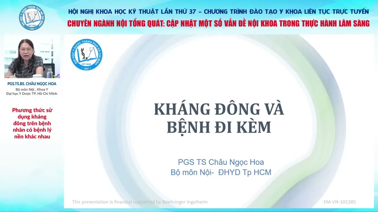 KHÁNG ĐÔNG VÀ BỆNH ĐI KÈM | PGS. TS. CHÂU NGỌC HOA